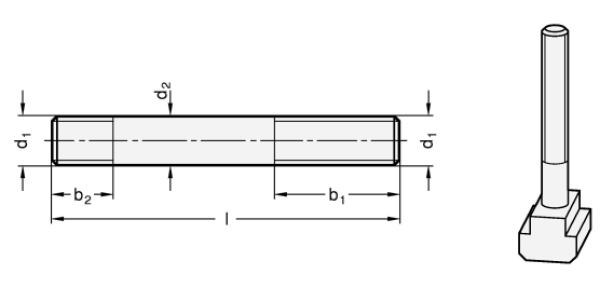 DIN 6379 Stiftschrauben für T-Nutensteine