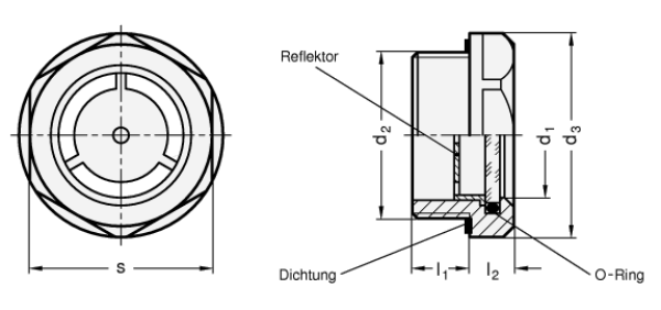GN 743.2 Ölschaugläser aus Messing / Float-Glas