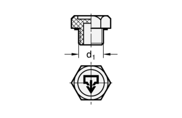 GN 740 Verschlussschrauben mit Ablasssymbol aus Kunststoff