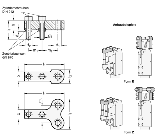 GN 867 Druckschraubenhalter für Kraftspanner