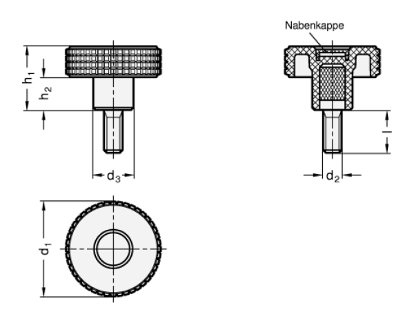 GN 534 Kordelgriffschrauben Kunststoff