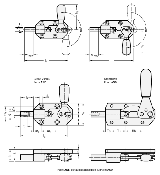GN 844 Schubstangen-Spanner für Druck- und Zugspannung