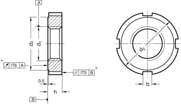 DIN 1804 Stahl - Nutmuttern