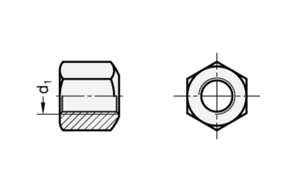 DIN 6330 Edelstahl - Sechskantmuttern mit kugeliger Auflagefläche