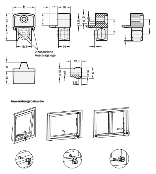 GN 450 Kugelschnäpper aus Kunststoff