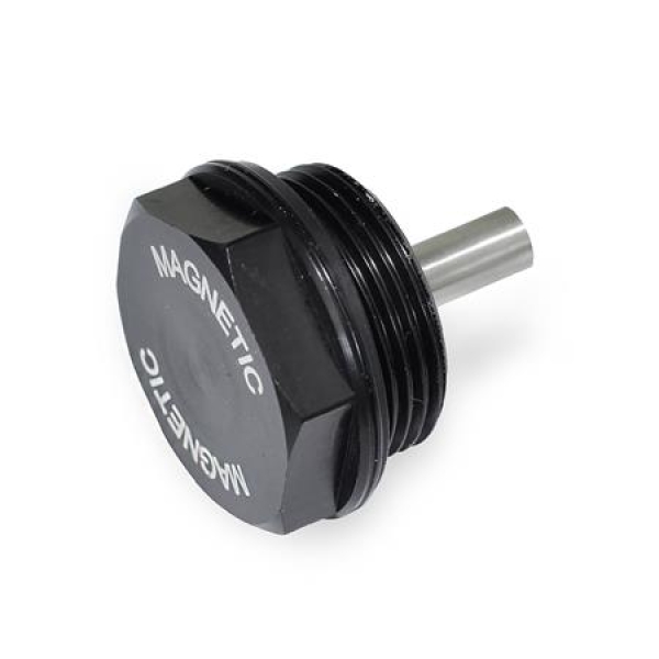 GN 738 Magnetstopfen aus Aluminium mit NBR-Dichtung, beständig bis 100 °C, schwarz eloxiert