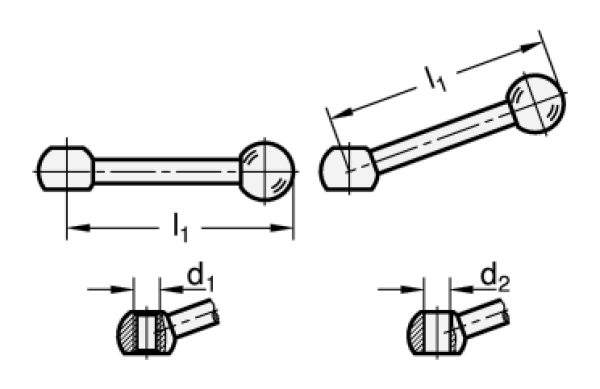 DIN 6337 Kugelgriffe, Stahl