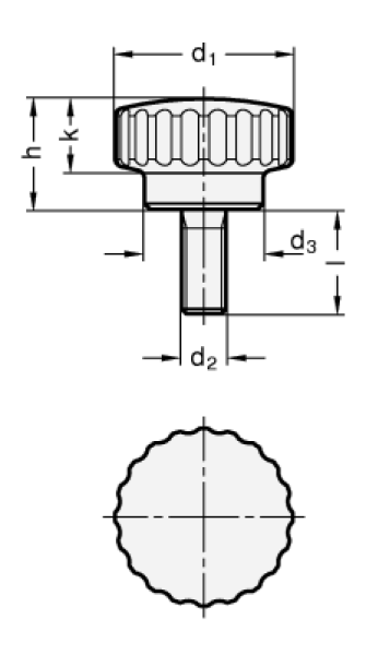 GN 535 Edelstahl-Rändelschrauben