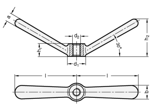 GN 206.1 Doppelarmige Spannmuttern, Edelstahl-Feinguss