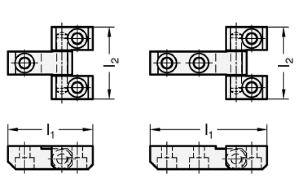 GN 129.3 Stahl - Scharniere dreiteilig