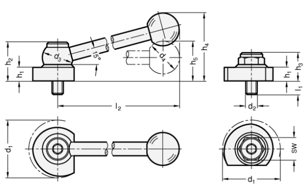 GN 918 Spiralexzenter, Klemmung radial