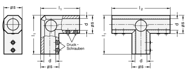 GN 298 Gehäuse für Winkel- / T-Getriebe, Aluminium